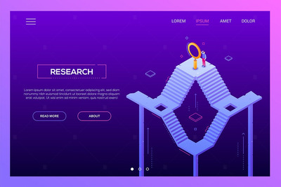 2.5D效果的跳水网站插画下载[EPS]