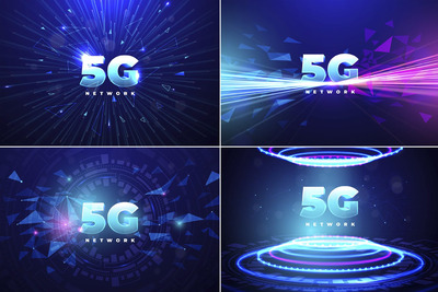 5G 科技技术概念抽象矢量素材下载[AI]