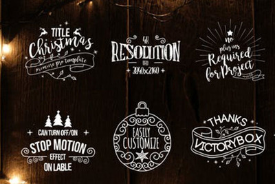 圣诞节动画徽章/标题视频PR模板