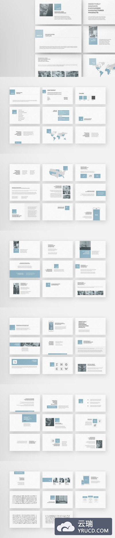 极简主义商业计划书PPT模板 Naga - PowerPoint Template