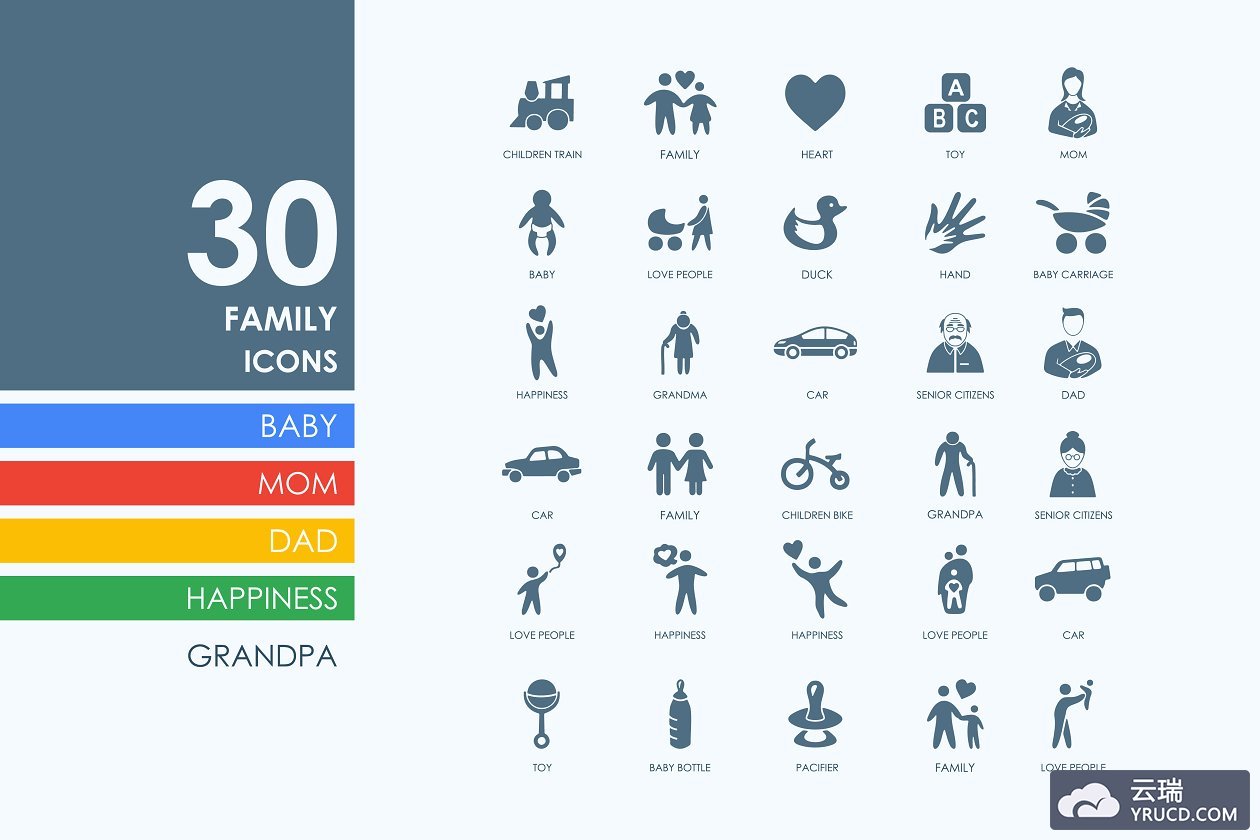 家庭图标素材 30 family icons