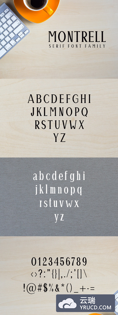 复古设计字体 Montrell Serif 5 Font Family Pack