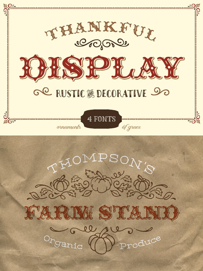 复古感恩字体 Thankful Display