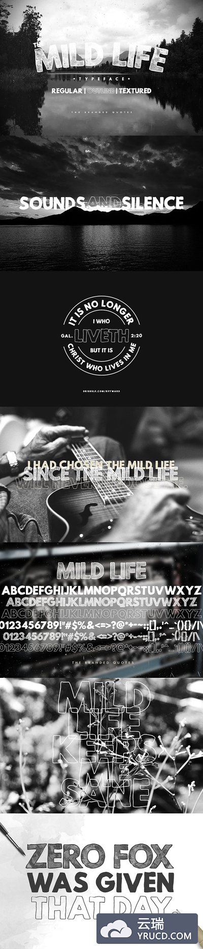 肌理设计字体 Mild Life Typeface