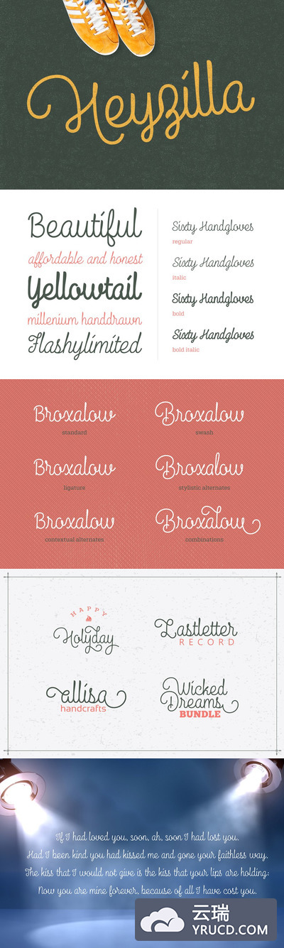 个性签名字体 Heyzilla Script Family