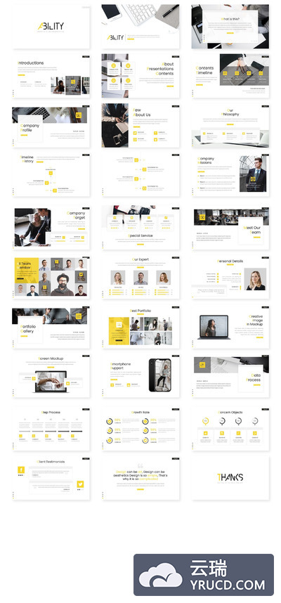 简洁时尚的金融PPT模板下载[PPTX]