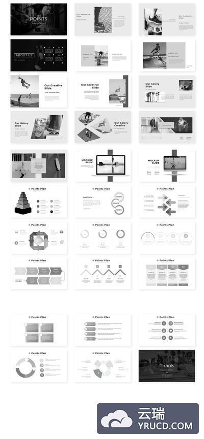 黑白个性PPT模板下载[PPTX]