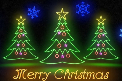 霓虹灯圣诞节日祝福视频Apple Motion模板