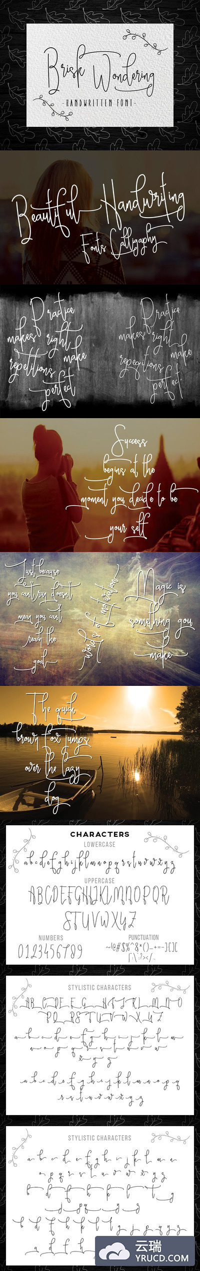 手写签名字体 Brisk wondering Handwritten Font