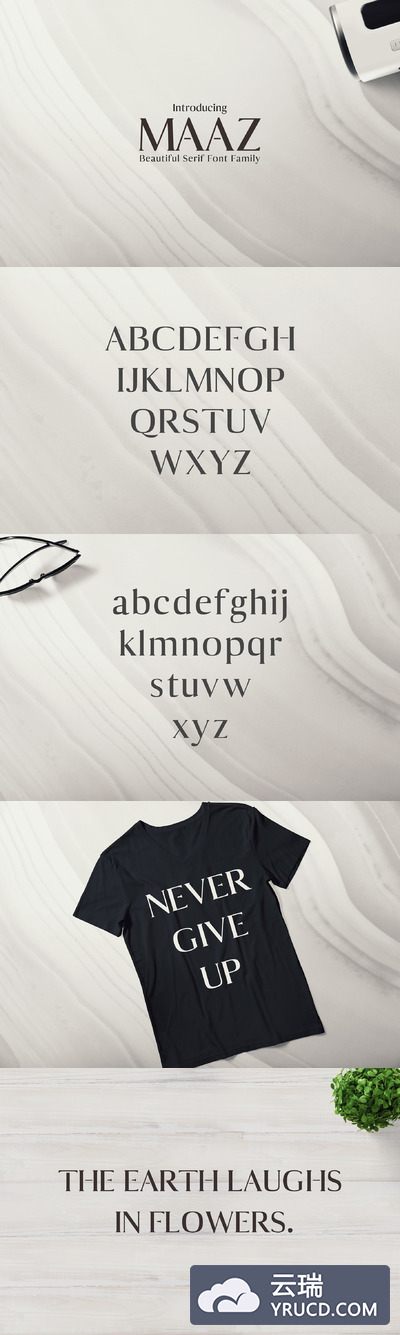 优雅时尚的字体 Maaz Serif 6 Fonts Family Pack
