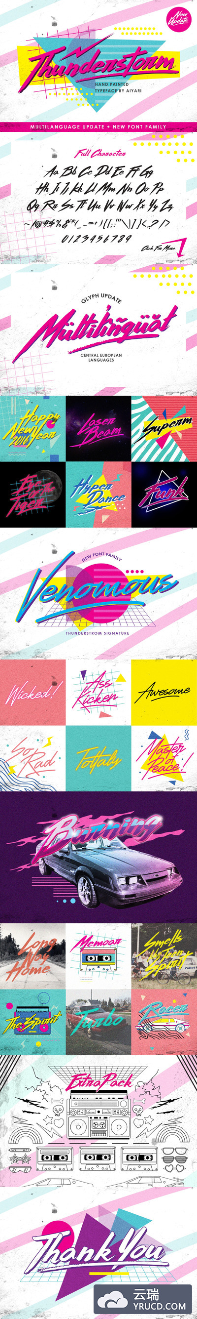 复古酷炫字体 Thunderstorm Retro Font