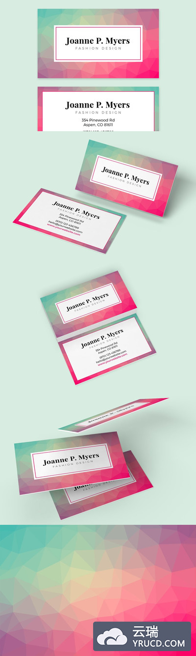 时尚商业名片模板 Business Card Template - POLYGON 01