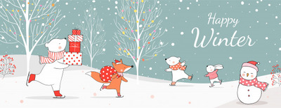 圣诞节卡通元素插画