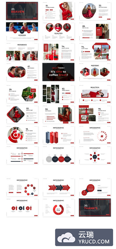 圣诞风格简单时尚的PPT模板下载[PPTX]