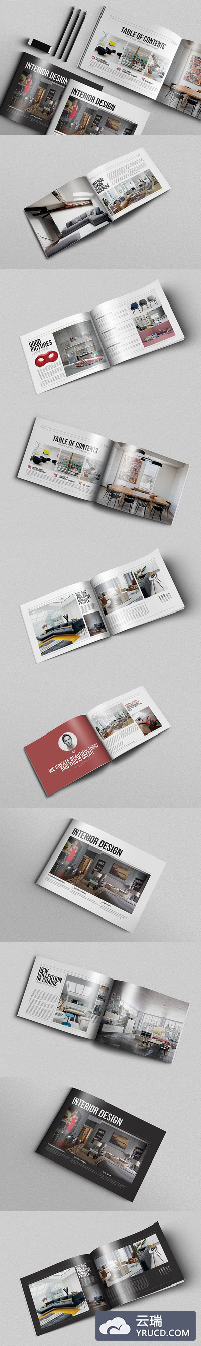 室内设计画册模板 Interior Design Brochure