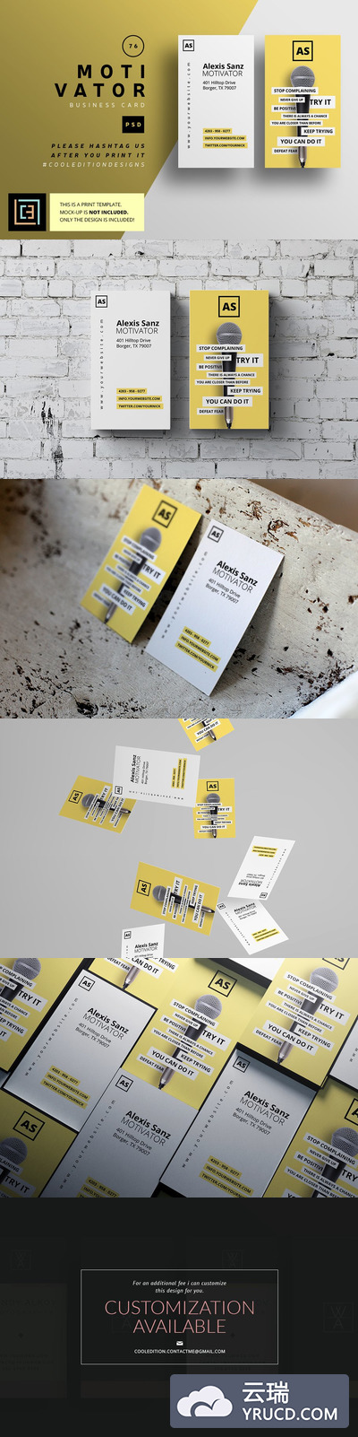 商业名片设计模板 Motivator - Business Card 76