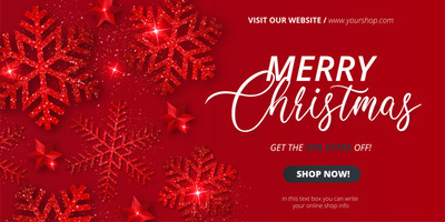 圣诞节广告横幅模板 Christmas sale banner template Vector
