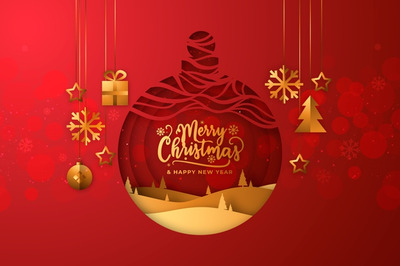 圣诞节元素平面设计 Christmas background in flat design Vector