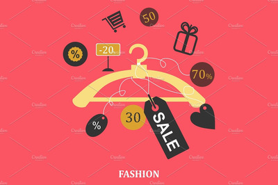 吊架的折扣插画 hanger discount