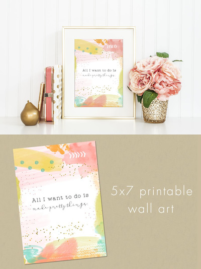 水彩墙壁艺术插画 Printable watercolor wall art quote