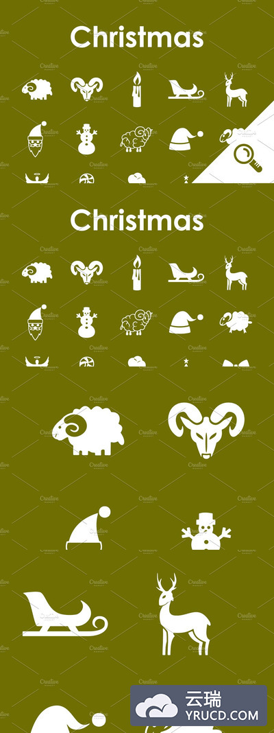 圣诞节图标素材 20 CHRISTMAS simple icons