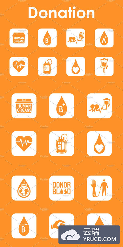 捐赠图标素材 Donation simple icons
