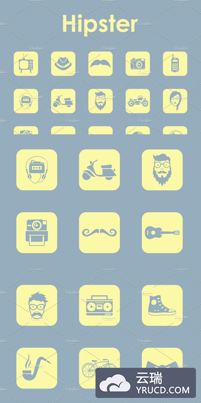 流行元素图标 hipster simple icons
