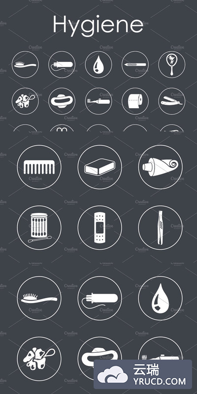护理图标素材 hygiene simple icons
