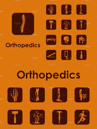 骨科图标素材 Set of orthopedics simple icons