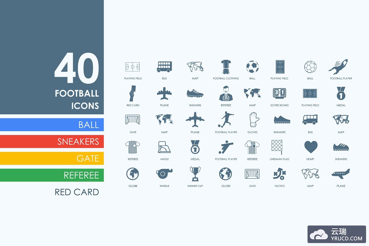 足球图标素材 40 football icons