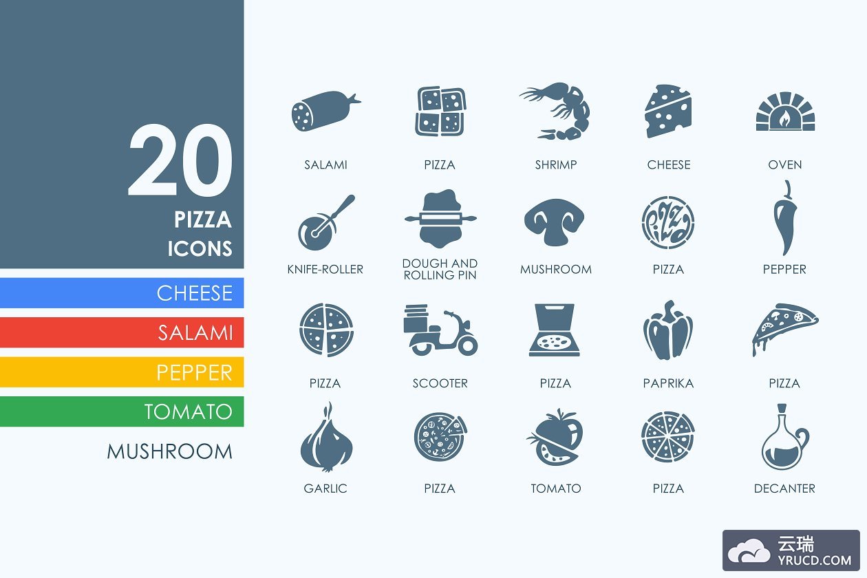 食品图标素材 20 pizza icons