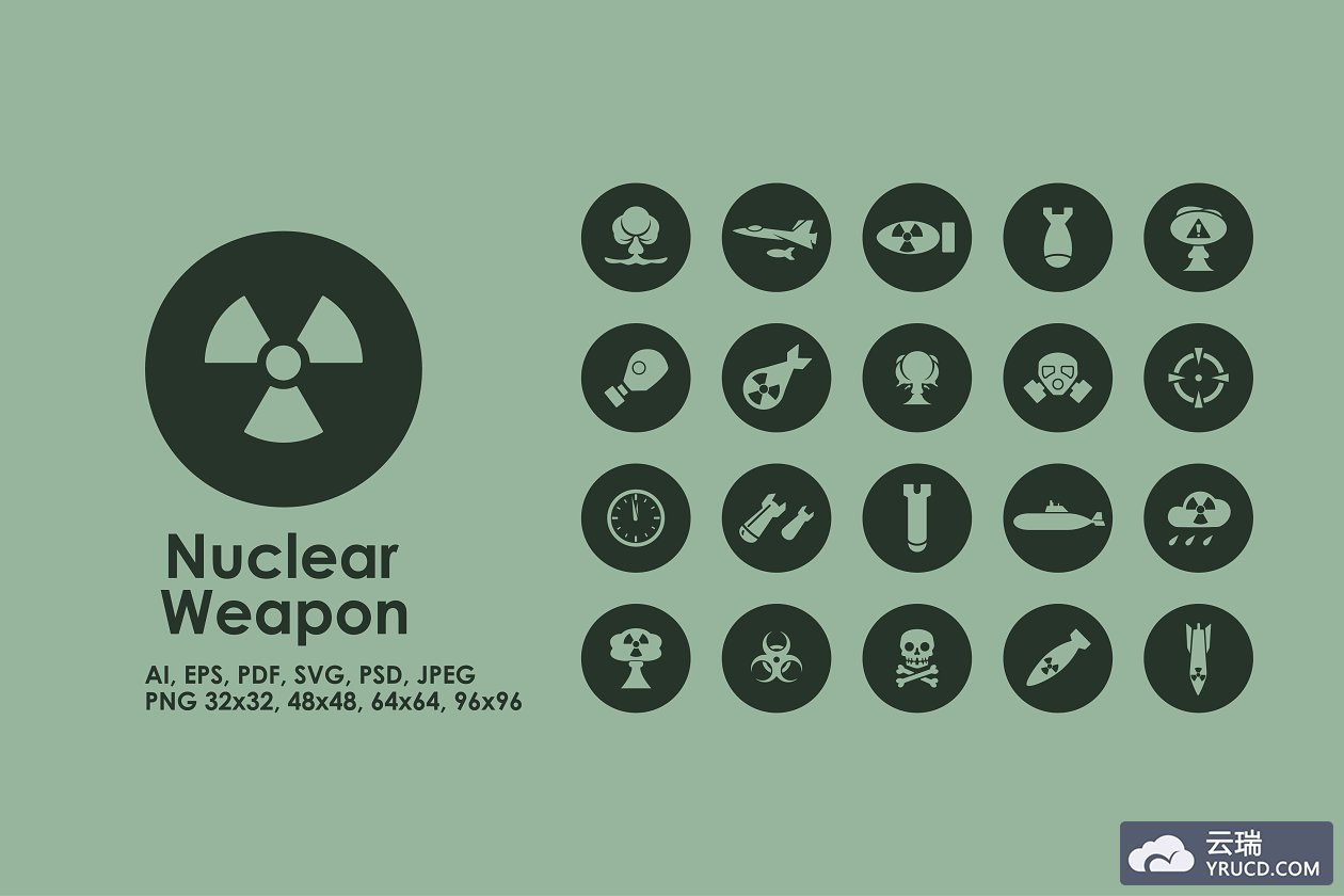 核武器图标素材 Nuclear Weapon simple icons