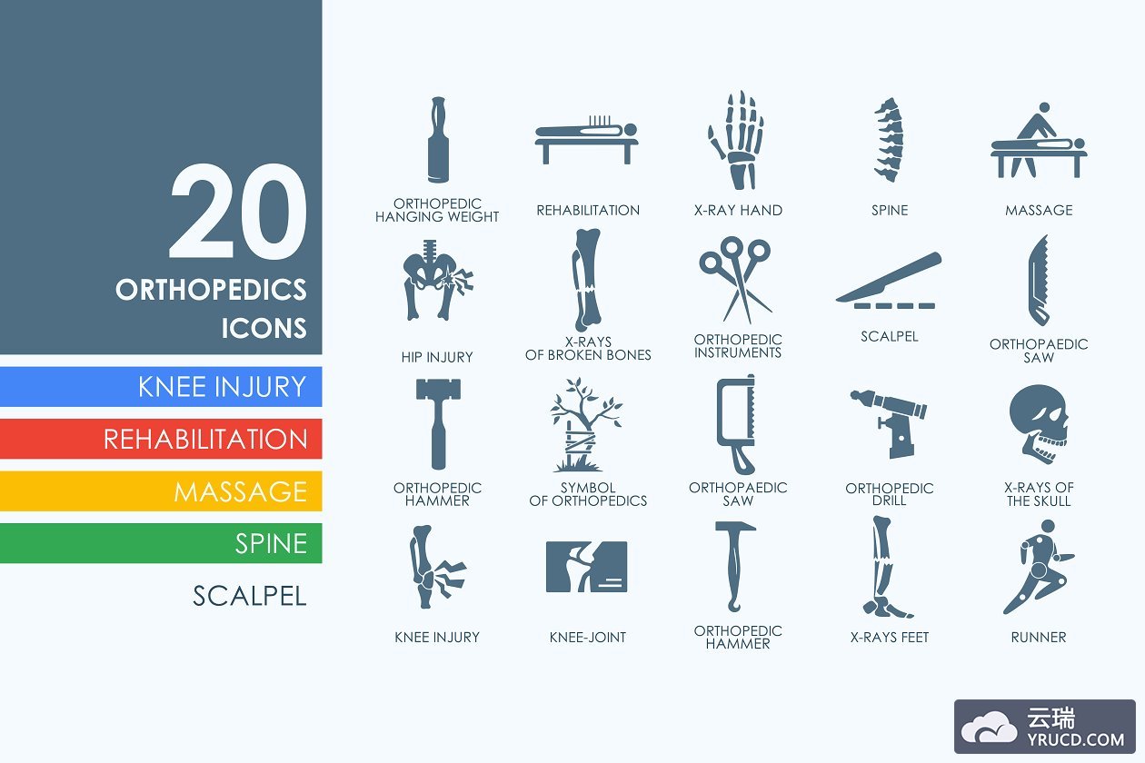 骨科图标素材 20 orthopedics icons