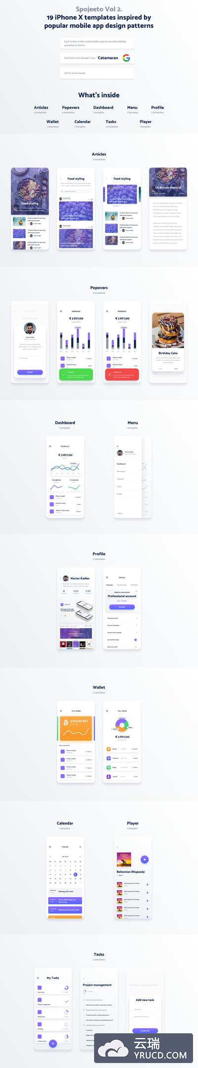 流行的极简主义iPhone X APP UI  KIT套装下载[Sketch]