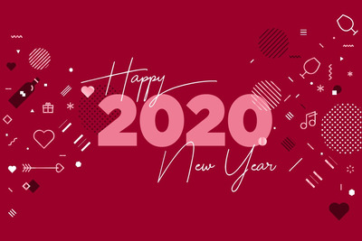 时尚高端简约2020新年元旦圣诞节海报banner设计模板-1
