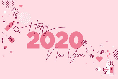 时尚高端简约2020新年元旦圣诞节海报banner设计模板-2