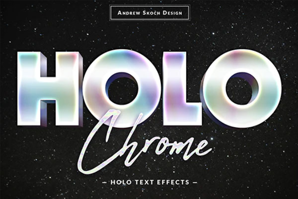 全息彩虹渐变文字效果套装psd样式