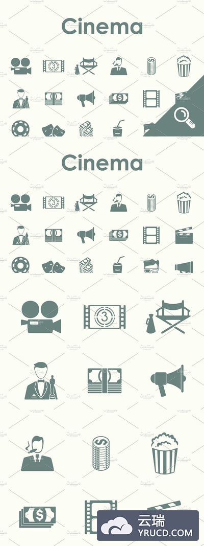 电影院图标素材 30 CINEMA simple icons