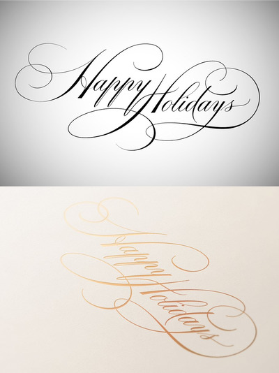 欢乐假日草书字体 Happy Holidays Lettering