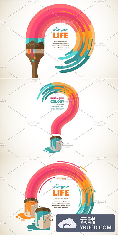 创意设计插画素材 Design, creative, & color concept