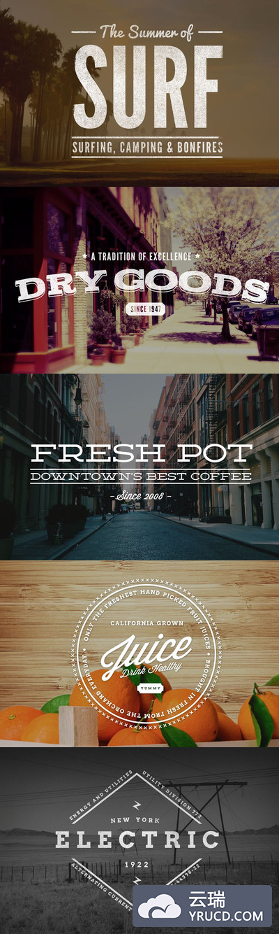 经典无衬线字体 Vintage Logo Collection (Volume 1)