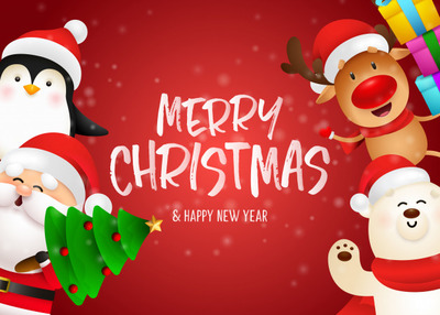 圣诞节明信片素材 Merry christmas postcard design Vector