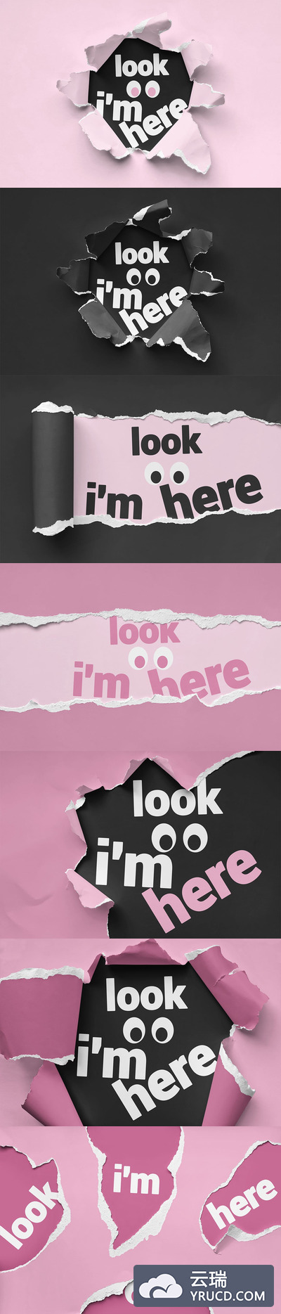 撕的纸与撕边logo样机[PSD]