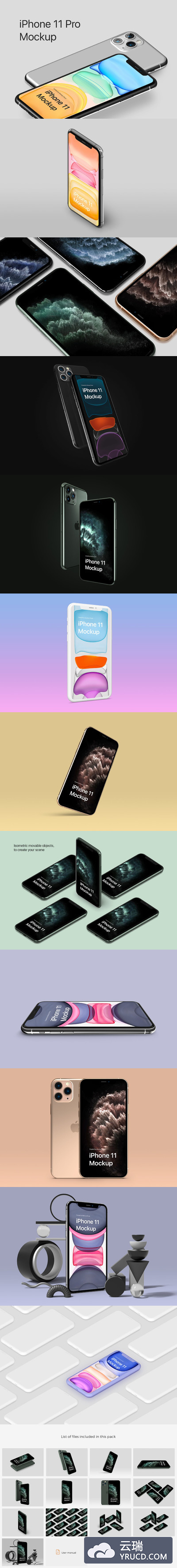 高品质的iPhone 11 Pro APP UI样机展示模型mockups