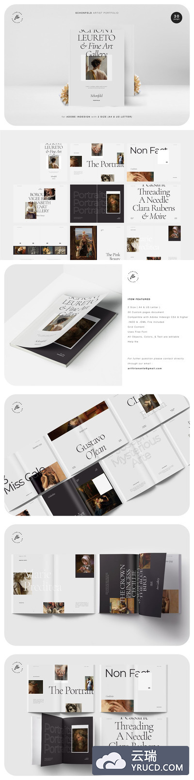 时尚高端简约风格的艺术家作品集画册模板