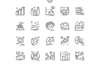 数据矢量图标 Charts Line Icons
