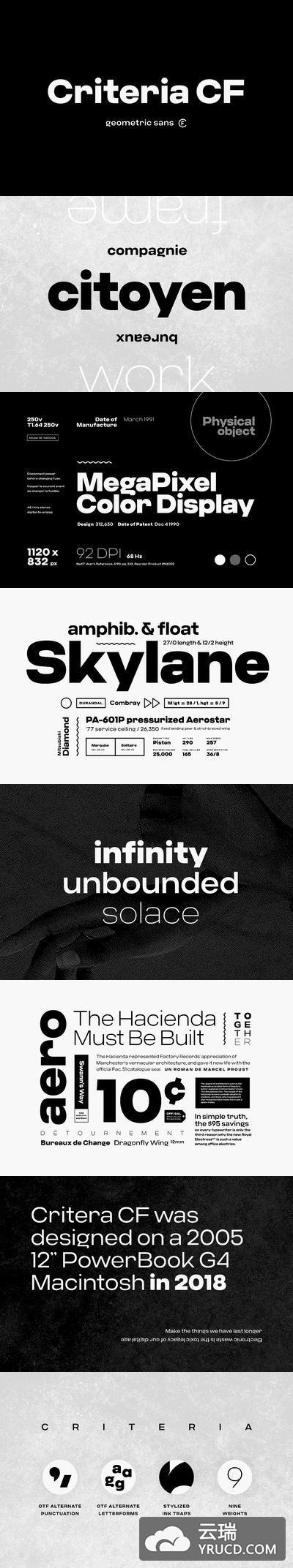 几何无衬线设计字体 Criteria CF: neo geometric sans font