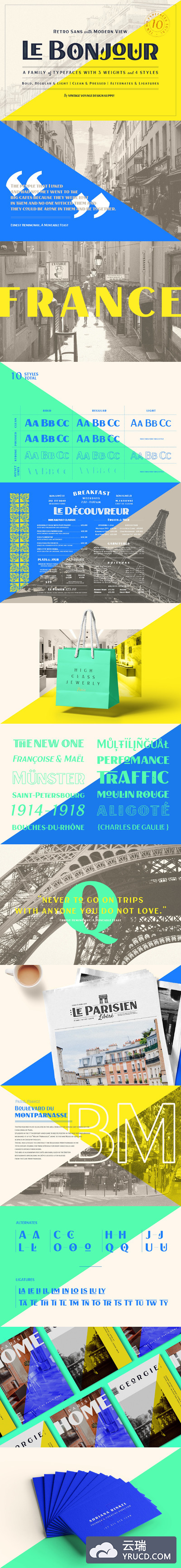 粗犷设计字体 Le Bonjour