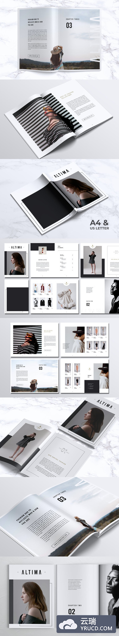 时尚企业大图画册目录模板下载