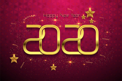 2020氛围强烈的金色新年设计素材